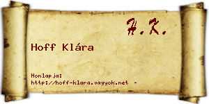 Hoff Klára névjegykártya
