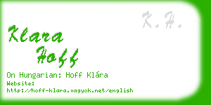 klara hoff business card